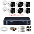 Kit 6 Câmeras de Segurança Intelbras vhd 1220 B Color Full HD 1080p 20m Infra dvr mhdx 8ch