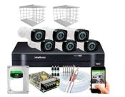 Kit 6 Câmeras + DVR Intelbras + Câmeras HD 720p 20m Infra + Fonte, Cabos e Acessórios +Hd 500gb Kit 6 Câmeras + DVR Intelbras + Câmeras HD 720p 20m Infra + Fonte, Cabos e Acessórios +Hd 500gb