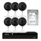 Kit 6 Câmeras Full Hd Im3 Intelbras Branca + Nvr Intelbras 8 Canais C/Hd 500Gb
