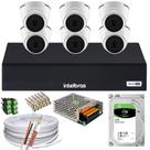Kit 6 Câmeras Intelbras 1220d mic Dvr 3008 Canais Audio Microfone hd 2tb