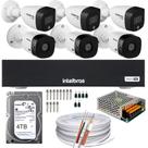 Kit 6 Câmeras Intelbras 3 cam Full Color 3 cam 1220b Full Hd Dvr Mhdx 1008-C C/HD 4tb
