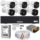 Kit 6 Câmeras Intelbras 3 cam Full Color 3 cam 1220b Full Hd Dvr Mhdx 1008-C Canais