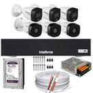 Kit 6 Câmeras Intelbras 3 cam Full Color 3 cam 1220b Full Hd Dvr Mhdx 3008-C C/HD 1TB