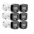 Kit 6 Câmeras Intelbras 3220 B Multi-hd Vhd Full Color Com Microfone e Áudio 20m Branca