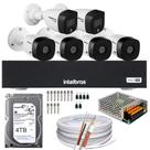 Kit 6 Câmeras Intelbras 4 1220B Full Hd 2 1220 Full color Dvr 3008-C Canais 4tb