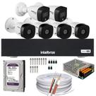 Kit 6 Câmeras Intelbras 4 cam 1220 B Full Hd 2 cam Full color Dvr Mhdx 3008-C C/ 1tb purple