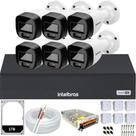 Kit 6 Câmeras Intelbras Full Color DVR 8 canais HD 1TB Colorido dia e noite