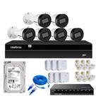 Kit 6 Câmeras Intelbras Vipc 1230 B Poe Nvr Nvd 1408 Hd 2tb Com Switch