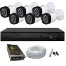Kit 6 Cameras Segurança 720 Hd 1 Mp Dvr 8 Canais Multi Hd 8ch Alta Resolução c/ Acessórios s/hd Kit 6 Cameras Segurança 720 Hd 1 Mp Dvr 8 Canais Multi Hd 8ch Alta Resolução c/ Acessórios s/hd