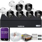 Kit 6 Cameras Segurança Intelbras VHD 3220b+ Microfone Audio Full Color 1080p Dvr 3008c 1TB Purple