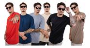 Kit 6 Camiseta Streetwear Oversized Barra Reta Unissex Gola