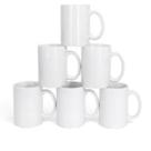 Kit 6 Caneca Ceramica Branca 325Ml Conjunto Porcelana Classe Aaa Para Dtf Uso Diario Brinde Luxo Premium