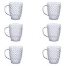 Kit 6 Caneca Chás e Café Luxxor 400 ML Plástico Cristalino