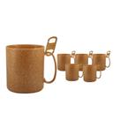 Kit 6 Caneca Redonda Clipe Fibra Madeira Green 400Ml