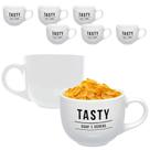 Kit 6 Caneca Xícara Cerâmica Jumbo Sopa Caldo Cereal 750ml