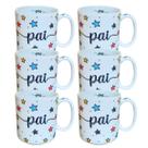 Kit 6 Canecas 300ml Pai - Porcelana - Decoração Estrela