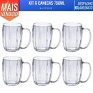 Kit 6 Canecas De Chopp Cerveja Acrílico 750ml Transparente Paramount