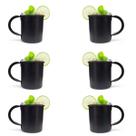 Kit 6 Canecas Moscow Mule Lisa Drink Aço Inox Premium 420ml