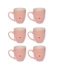 Kit 6 Canecas Porcelana Lamour Rosa 300ml Hauskraft Kit 6 Canecas Porcelana Lamour Rosa 300ml Hauskraft