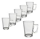 Kit 6 Canecas Tily Xícara Vidro 265ml para Café Chá Cappuccino