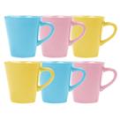 Kit 6 Canecas Tulipa Café Chá Porcelana Colorida Conjunto Hotel