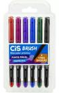 Kit 6 Caneta Cis Aquarelável Ponta Pincel Marcador Brush