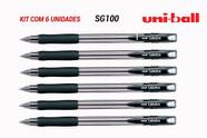 Kit 6 Caneta Esfero Lakubo 1.0mm Uni-ball Preta Sg-100