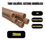 Kit 6 Cano Tubo Pvc Soldável Marrom 20mm 1 Metro Hidráulico Kit 6 Cano Tubo Pvc Soldável Marrom 20mm 1 Metro Hidráulico