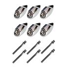 Kit 6 Canoas Tom Caixa Cromo 19.09 + 6 Parafusos 51 x 6mm M6