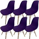 Kit 6 Capa de Cadeira Charles Eames Eiffel Pé Palito Malha Lisa