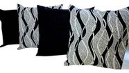 Kit 6 Capas Almofadas Jacquard Geométrico Sued Preto 45x45 Kit 6 Capas Almofadas Jacquard Geométrico Sued Preto 45x45