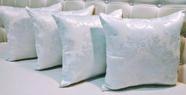 Kit 6 Capas Almofadas Jacquard Medalhão Branco 45x45 Ziper