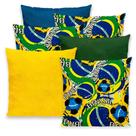 Kit 6 Capas Copa Brasil almofada gorgurinho 40cmx40cm