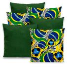 Kit 6 Capas Copa Brasil almofada gorgurinho 40cmx40cm