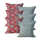 Kit 6 Capas de Almofada 45x45cm Decorativas Com Ziper Sala Sofá Cama