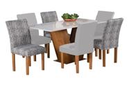 Kit 6 Capas de Cadeira de Jantar mista esmtampada Luxo Decoração Elegante