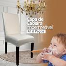 Kit 6 Capas de Cadeira Impermeável - Creme
