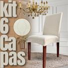 Kit 6 Capas de Cadeira Linha Gold Francesa - Creme