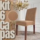 Kit 6 Capas de Cadeira Linha Gold Francesa - Marrom/Caramelo