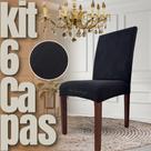 Kit 6 Capas de Cadeira Linha Gold Francesa - Preto
