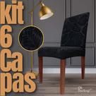 Kit 6 Capas de Cadeira Linha Premium Cancún - Preto Kit 6 Capas de Cadeira Linha Premium Cancún - Preto