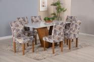 Kit 6 Capas Para Cadeira Jantar Com Elástico Estampada Floral Bege Kit 6 Capas Para Cadeira Jantar Com Elástico Estampada Floral Bege