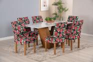 Kit 6 Capas Para Cadeira Jantar Com Elástico Estampada Floral Vermelha Kit 6 Capas Para Cadeira Jantar Com Elástico Estampada Floral Vermelha