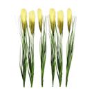 Kit 6 Capim com Pluma Verde Creme Planta Artificial Arranjo Florarte 85cm