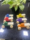 Kit 6 carrinhos de madeira, feita de pinus, brinquedo pedagógico
