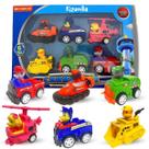 Kit 6 Carrinhos Patrulha Canina De Friccao Colecao Chase Marshall Skye Rubble Rocky Zuma Carro de Brinquedo Kizumba