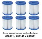 Kit 6 Cartuchos para Bomba Filtrante Bestway 1249 LH Modelo I 58093 Serve para Bomba Filtro Bestway 1249 LH 58511 58145 58381