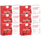 Kit 6 Cera Quente Depilatória Profissional Morango Depilflax Barra 1Kg Grande
