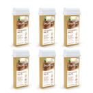 Kit 6 Cera Refil Depilação Roll On Quente Depilflax Coco 100g
