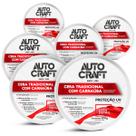 Kit 6 Ceras Tradicional com Carnaúba Autocraft Proteção Uv Pasta 200g